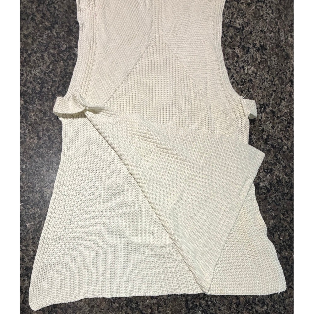 Catherine Malandrino Cream Knit Sleeveless Tunic Sweater Cashmere Blend S - Picture 6 of 6